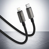Cablu Acefast de date (C23-01), USB-C to Lightning, 30W, Braided cable, 1.2m, negru