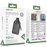 Dispozitiv anti-pierdere Acefast Smart Tracker (S5), Stylish Faux Piele Tag, pentru Luggage, BT 5.4, FindMy Network, MFi, CR2032 Battery, roz auriu