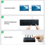 Adaptor UGREEN KVM Switch CM200 (50744), 2x HDMI 4k@30Hz, 4x USB to 1x HDMI, 2x USB2.0, 480Mbps, Buzzer Alert
