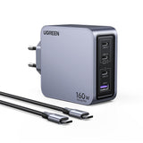 Incarcator retea UGREEN Nexode Pro X763 (25877), cu Type-C Cable, GaN, Incarcare rapida, USB, 3x Type-C, 160W, 3A, 1.5m, gri