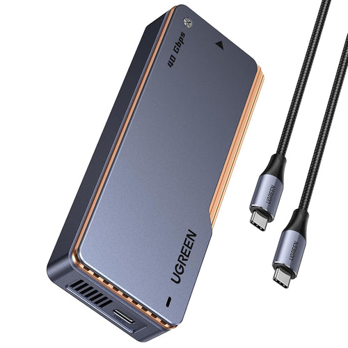 UGREEN Hard Drive Enclosure D703 (65727), M.2 NVMe/SSD, 40Gbps, 8TB, cu Type-C Cable, Gri