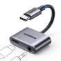 Adaptor UGREEN Audio Adapter CM231 (60164), Type-C to Jack 3.5mm, USB-C, Stereo, Line Control, Microphone Input, PD30W