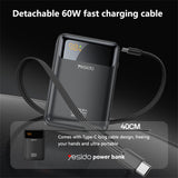 Baterie externa Yesido (YP97), Incarcare rapida, Type-C, Afisaj digital, 20000mAh, 65W, gri