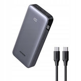 Baterie externa UGREEN Nexode PB532 (55989B), Incarcare rapida, Afisaj digital, USB, 2x Type-C, USB-C Cable, 30W, 20000mAh, gri
