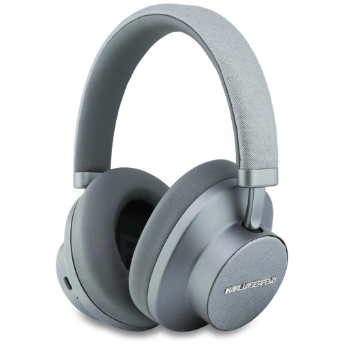 Casti wireless Karl Lagerfeld Saffiano Elongated (KLBHP73PSACKMG), Over-ear Casca, ANC, Bluetooth, Type-C, negru