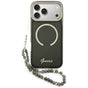 Husa pentru iPhone 17 Pro Max, Guess IML Glitter Script Strap MagSafe (GUHMP17X5HTGSMSK), negru