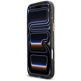 Husa pentru iPhone 17 Pro Max, Guess IML Glitter Script Strap MagSafe (GUHMP17X5HTGSMSK), negru