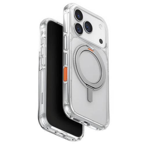 Husa pentru iPhone 17 Pro Max, UNIQ Swivix 360° Kickstand, argintiu