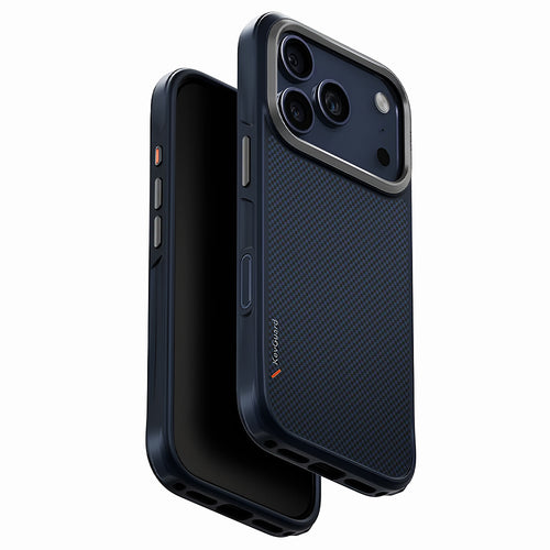 Husa pentru iPhone 17 Pro, UNIQ Keva Aramid, albastru inchis