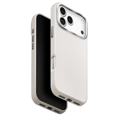 Husa pentru iPhone 17 Pro, UNIQ Lyden Leatherette Case, gri