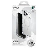 Husa pentru iPhone 17 Pro Max, UNIQ Clario MagClick™ Eco-Friendly Case, transparenta