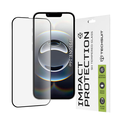 Folie de protectie pentru iPhone 16e, Techsuit 111D Full Cover / Full Glue Glass
