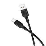 Cablu Borofone de date Lenny Series (BX113), USB to Type-C, Silicon, 3A, 1m, negru