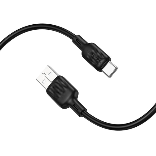 Cablu Borofone de date Lenny Series (BX113), USB to Type-C, Silicon, 3A, 2m, negru