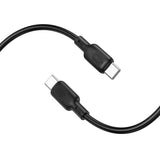 Cablu Borofone de date Lenny Series (BX113), Type-C to Type-C, Silicon, PD60W, 3A, 2m, negru
