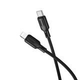 Cablu Borofone de date Lenny Series (BX113), Type-C to Lightning, 27W, Silicon, 2m, negru