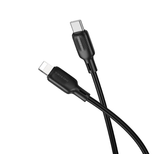 Cablu Borofone de date Lenny Series (BX113), Type-C to Lightning, 27W, Silicon, 2m, negru