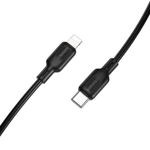 Cablu Borofone de date Lenny Series (BX113), Type-C to Lightning, 27W, Silicon, 2m, negru