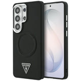 Husa pentru Samsung Galaxy S26 Ultra, Guess Embossed Ring Triangle Logo MagSafe (GUHMS26LPSDTSCMK), negru