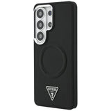 Husa pentru Samsung Galaxy S26 Ultra, Guess Embossed Ring Triangle Logo MagSafe (GUHMS26LPSDTSCMK), negru