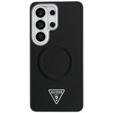 Husa pentru Samsung Galaxy S26 Ultra, Guess Embossed Ring Triangle Logo MagSafe (GUHMS26LPSDTSCMK), negru