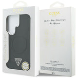 Husa pentru Samsung Galaxy S26 Ultra, Guess Embossed Ring Triangle Logo MagSafe (GUHMS26LPSDTSCMK), negru