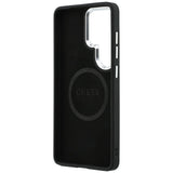 Husa pentru Samsung Galaxy S26 Ultra, Guess Embossed Ring Triangle Logo MagSafe (GUHMS26LPSDTSCMK), negru