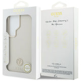 Husa pentru Samsung Galaxy S26 Ultra, Guess Rhinestone Round Logo MagSafe (GUHMS26LPGCRMDEE), bej