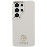 Husa pentru Samsung Galaxy S26 Ultra, Guess Rhinestone Round Logo MagSafe (GUHMS26LPGCRMDEE), bej