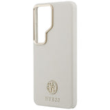 Husa pentru Samsung Galaxy S26 Ultra, Guess Rhinestone Round Logo MagSafe (GUHMS26LPGCRMDEE), bej