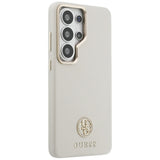 Husa pentru Samsung Galaxy S26 Ultra, Guess Rhinestone Round Logo MagSafe (GUHMS26LPGCRMDEE), bej