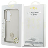Husa pentru Samsung Galaxy S26, Guess Rhinestone Round Logo MagSafe (GUHMS26SPGCRMDEE), bej