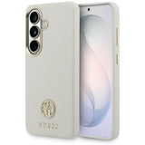 Husa pentru Samsung Galaxy S26, Guess Rhinestone Round Logo MagSafe (GUHMS26SPGCRMDEE), bej