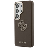 Husa pentru Samsung Galaxy S26 Ultra, Guess Grained Big 4G Metal Logo (GUHCS26L5PS4RGGW), maro