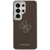 Husa pentru Samsung Galaxy S26 Ultra, Guess Grained Big 4G Metal Logo (GUHCS26L5PS4RGGW), maro