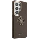 Husa pentru Samsung Galaxy S26 Ultra, Guess Grained Big 4G Metal Logo (GUHCS26L5PS4RGGW), maro