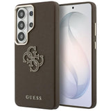 Husa pentru Samsung Galaxy S26 Ultra, Guess Grained Big 4G Metal Logo (GUHCS26L5PS4RGGW), maro