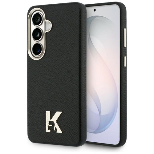 Husa pentru Samsung Galaxy S26, Karl Lagerfeld Wrapped Grained Piele cu K Head Logo MagSafe (KLHMS26S5PGFKHGK), negru