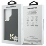 Husa pentru Samsung Galaxy S26 Ultra, Karl Lagerfeld Wrapped Grained Piele cu K Head Logo MagSafe (KLHMS26L5PGFKHGK), negru