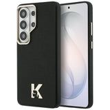 Husa pentru Samsung Galaxy S26 Ultra, Karl Lagerfeld Wrapped Grained Piele cu K Head Logo MagSafe (KLHMS26L5PGFKHGK), negru