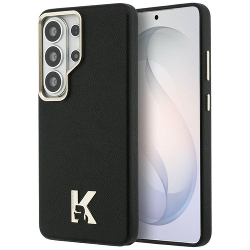 Husa pentru Samsung Galaxy S26 Ultra, Karl Lagerfeld Wrapped Grained Piele cu K Head Logo MagSafe (KLHMS26L5PGFKHGK), negru