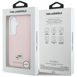 Husa pentru Samsung Galaxy S26, Karl Lagerfeld Wrapped Grained Piele cu K&C Head Pin MagSafe (KLHMS26S6PFKCLP), roz
