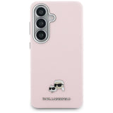Husa pentru Samsung Galaxy S26, Karl Lagerfeld Wrapped Grained Piele cu K&C Head Pin MagSafe (KLHMS26S6PFKCLP), roz