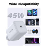 Incarcator retea UGREEN X524 (65052), USB-C, GaN, Incarcare rapida, 45W, negru