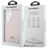 Husa pentru Samsung Galaxy S26 Ultra, Karl Lagerfeld Wrapped Grained Piele cu K&C Head Pin MagSafe (KLHMS26L6PFKCLP), roz