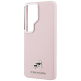 Husa pentru Samsung Galaxy S26 Ultra, Karl Lagerfeld Wrapped Grained Piele cu K&C Head Pin MagSafe (KLHMS26L6PFKCLP), roz