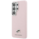 Husa pentru Samsung Galaxy S26 Ultra, Karl Lagerfeld Wrapped Grained Piele cu K&C Head Pin MagSafe (KLHMS26L6PFKCLP), roz