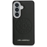 Husa pentru Samsung Galaxy S26, Karl Lagerfeld Wrapped Piele cu Karl Round Point Logo MagSafe (KLHMS26SPSKRPMK), negru