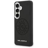Husa pentru Samsung Galaxy S26, Karl Lagerfeld Wrapped Piele cu Karl Round Point Logo MagSafe (KLHMS26SPSKRPMK), negru