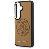 Husa pentru Samsung Galaxy S26, Karl Lagerfeld Wrapped Piele cu Karl Round Point Logo MagSafe (KLHMS26SPSKRPMW), maro